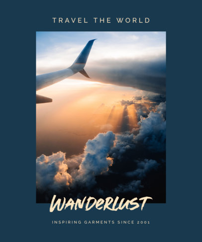 T-Shirt Design Maker with a Picture of a Plane Wing over the Sea 2981j