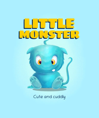 T-Shirt Design Maker for Kids with a Cuddly Monster Illustration 2212c-el1