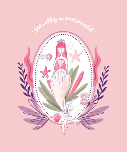 T-Shirt Design Maker Featuring Mermaid Illustrations