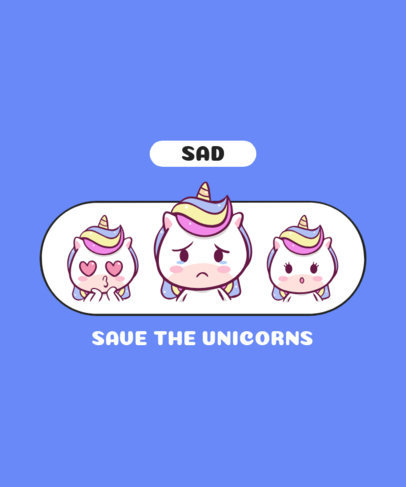 Illustrated T-Shirt Design Creator with Different Unicorn Faces 2220b-el1