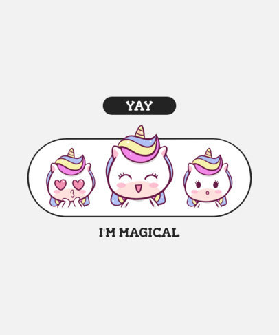 Kids T-Shirt Design Generator Featuring a Happy Unicorn Face 2220c-el1