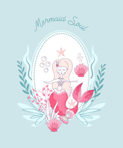 Illustrated T-Shirt Design Creator with a Mermaid Character