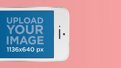 AppStore Screenshot Mockup of a White iPhone 7 in Landscape Position