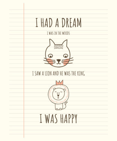 Kids T-Shirt Design Maker Featuring Animal Doodles