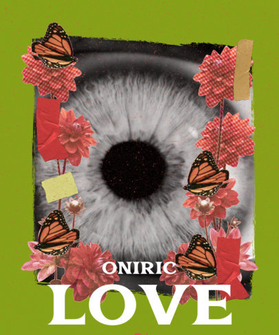 Vintage T-Shirt Design Generator Featuring a Collage Style with Butterfly Graphics