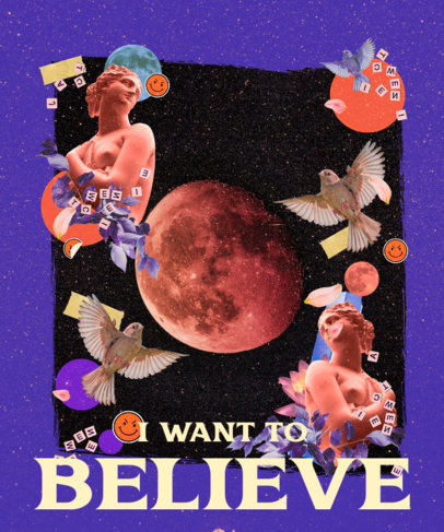 Collage-Style T-Shirt Design Maker with Renaissance Images