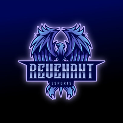 Online Logo Template Featuring a Blue Phoenix