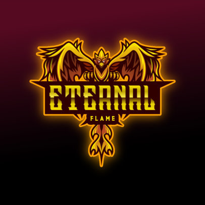 Logo Creator for a Gaming Squad Featuring a Flaming Phoenix