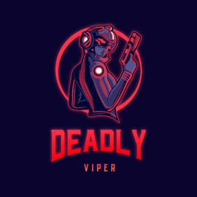 Gaming Logo Template with a Glowing Futuristic Character