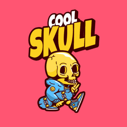 Logo Maker for a Streetwear Brand Featuring Skull Cartoons