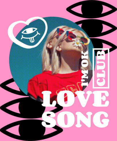 T-Shirt Design Generator with a Collage Style Featuring Eye Graphics 