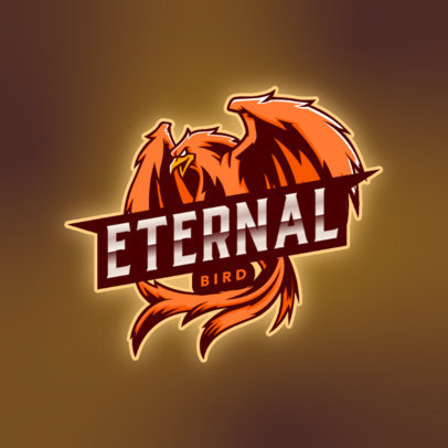 Gaming Logo Template with an Epic Phoenix Illustration