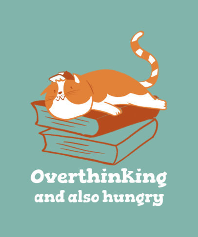Illustrated T-Shirt Design Generator with a Lazy Cat 2736j