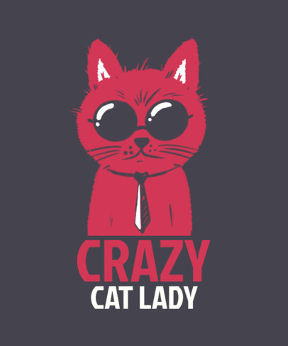 Illustrated T-Shirt Design Template for Cat Ladies