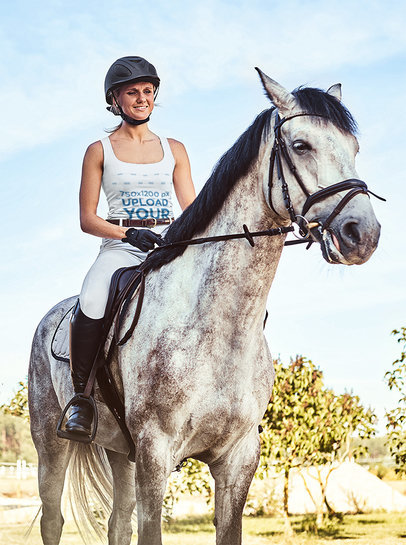 Tank Top Mockup Featuring a Woman Riding a Horse 39427-r-el2