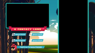 Twitch Overlay Generator for Mobile Gaming Featuring Illustrated Fantasy Scenery 2727d