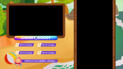 Mobile Gaming Twitch Overlay Maker Featuring Illustrated Landscapes 2727e