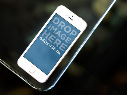 iPhone 5s Gold Portrait On Crystal Table