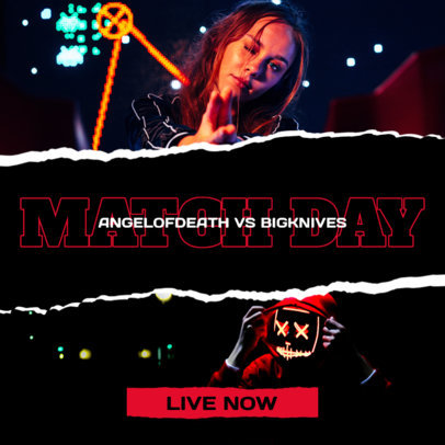 Instagram Post Creator for an eSports Livestream Announcement