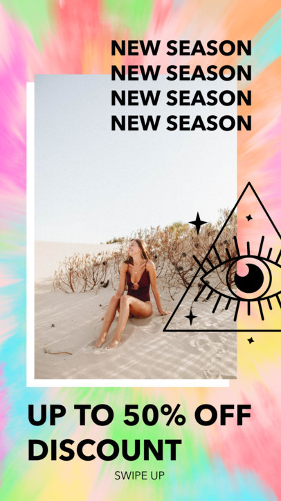 Instagram Story Maker Featuring Tie Dye Backgrounds 2766