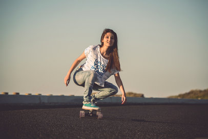 Mockup of a Skater Wearing a Loose T-Shirt 37459-r-el2
