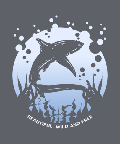 Illustrated T-Shirt Design Generator with a Swimming Shark