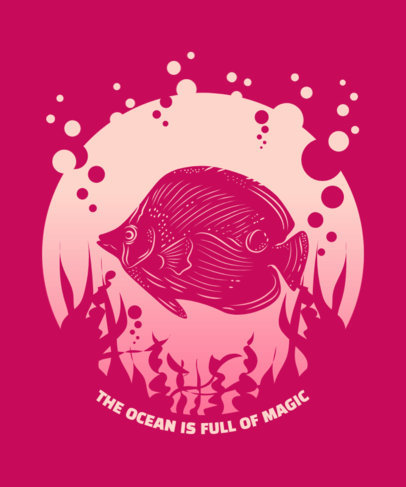 T-Shirt Design Maker with the Illustration of a Fish in the Ocean