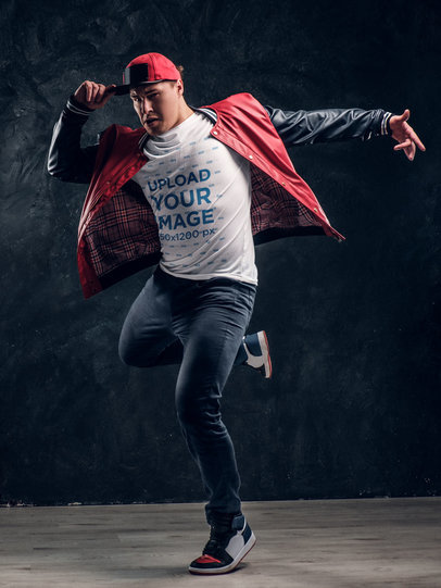 T-Shirt Mockup of an Urban Dancer in a Studio 37475-r-el2