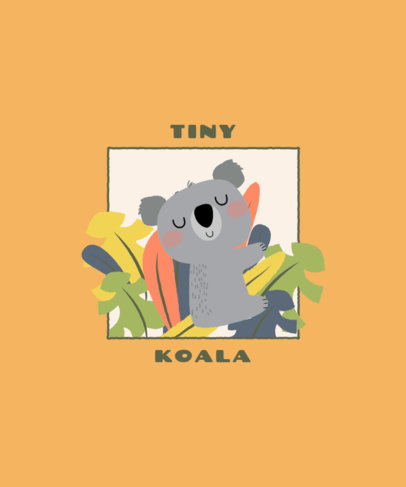T-Shirt Design Maker of a Cute Little Koala