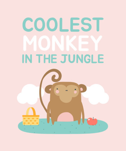 T-Shirt Design Maker with a Cute Illustration of a Monkey