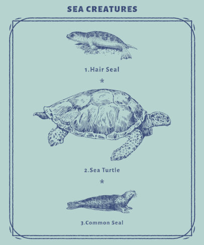T-Shirt Design Maker Featuring Adorable Sea Creatures