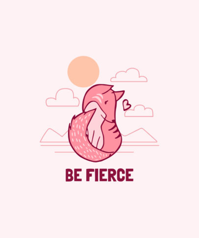 T-Shirt Design Creator of a Fox in a Cute Landscape
