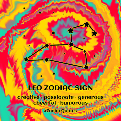 Colorful Instagram Post Maker with a Zodiac Quote for Leo 2765a