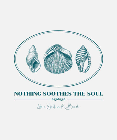 T-Shirt Design Creator Featuring a Quote and Illustrated Seashells