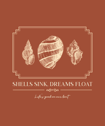 T-Shirt Design Maker Featuring Vintage-Looking Seashells 