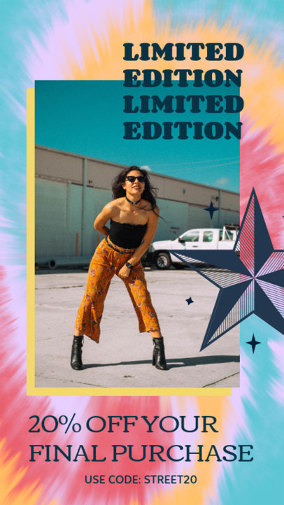 Tie Dye-Style Instagram Story Template with a Limited Edition Offer 2766a