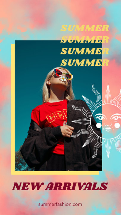 Instagram Story Generator Featuring a Tie Dye Pattern for a Summer Collection 2766b