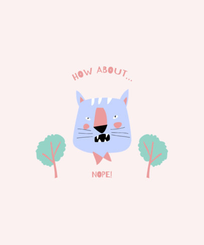 T-Shirt Design Template Featuring a Tiger Illustration