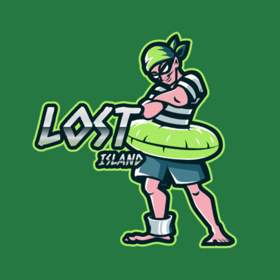 Gaming Logo Generator Featuring a Character With a Swim Ring 