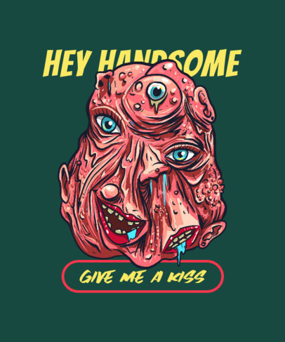 Illustrated T-Shirt Design Maker with a Nasty Monster