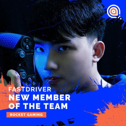 Instagram Post Generator Featuring a Gamer's Picture