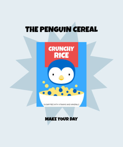 T-Shirt Design Maker Featuring a Penguin Cereal Box