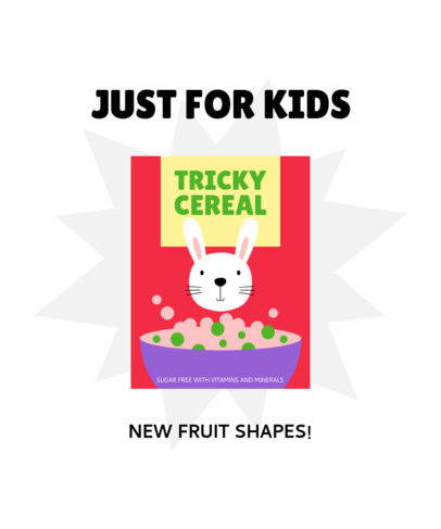 T-Shirt Design Template Featuring a Kids Cereal with a Bunny