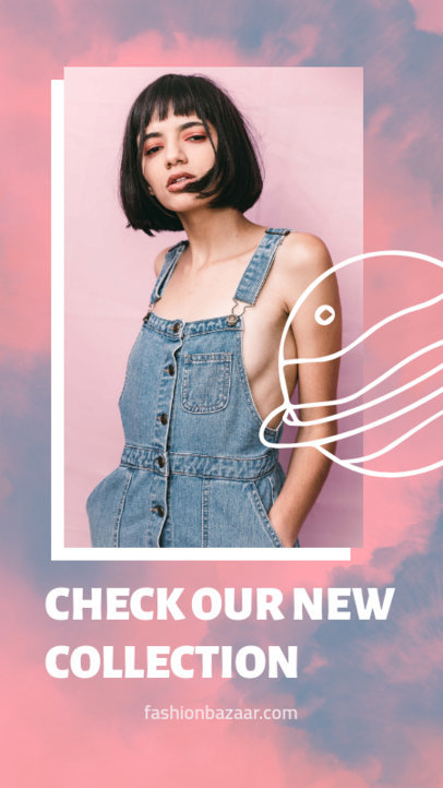 Instagram Story Maker with a Tie Dye Background for a Fashion Brand Promo 2766e