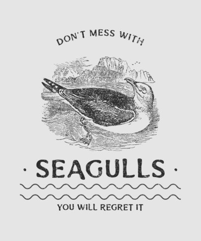 T-Shirt Design Creator Featuring Vintage Seagull 