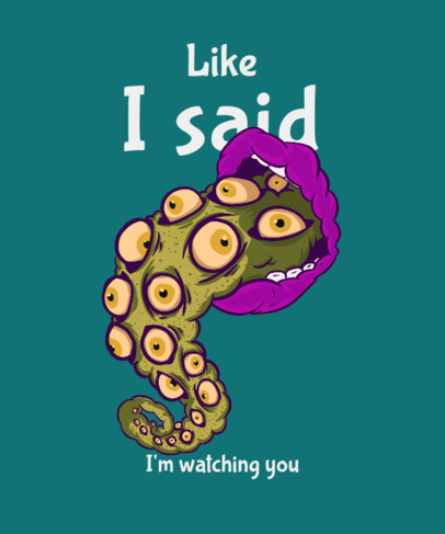 T-Shirt Design Creator with a Gross Graphic of a Thousand-Eyed Tongue