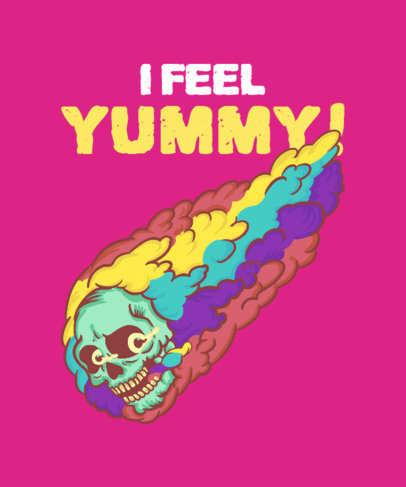 Illustrated T-Shirt Design Generator with a 90s-Style Graphic of a Skull