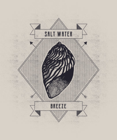 T-Shirt Design Maker Featuring a Striped Seashell Graphic