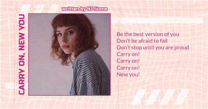 Facebook Post Creator for Song Lyrics with a Distorted Grid Background