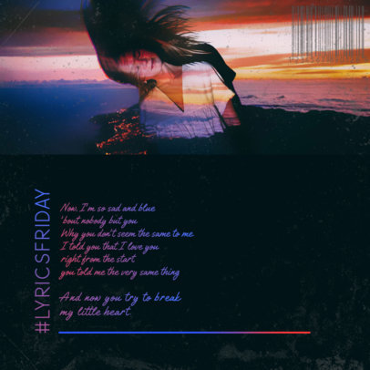 Instagram Post Design Generator Featuring Music Lyrics and a Sunset Color Palette 